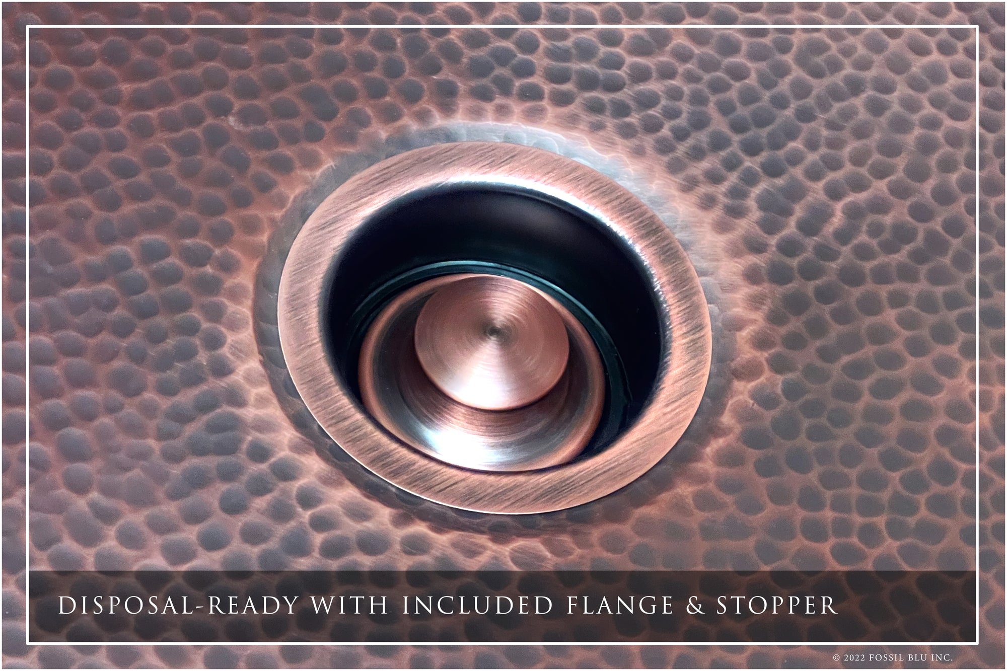 FSW1110 LUXURY 24-INCH HEAVY 12-GAUGE DARK PATINA COPPER UNDERMOUNT / DROP-IN SINK, INCLUDES ACCS